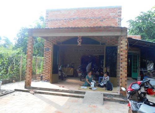 Ngôi nhà đang xây dở của gia đình em T. tại xã Trung Lập Thượng, huyện Củ Chi
