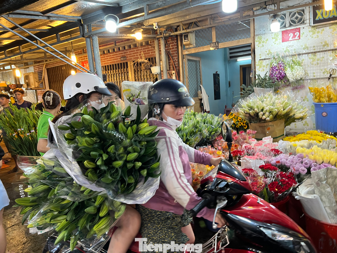 Chở đầy xe hoa ly lúc rạng sáng. Chở đầy xe hoa ly lúc rạng sáng.