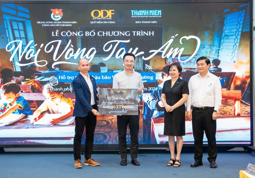 “Nối vòng tay ấm” là dự án nhằm hỗ trợ, sẻ chia để tiếp sức cho các em tiếp tục đến trường sau bão Yagi