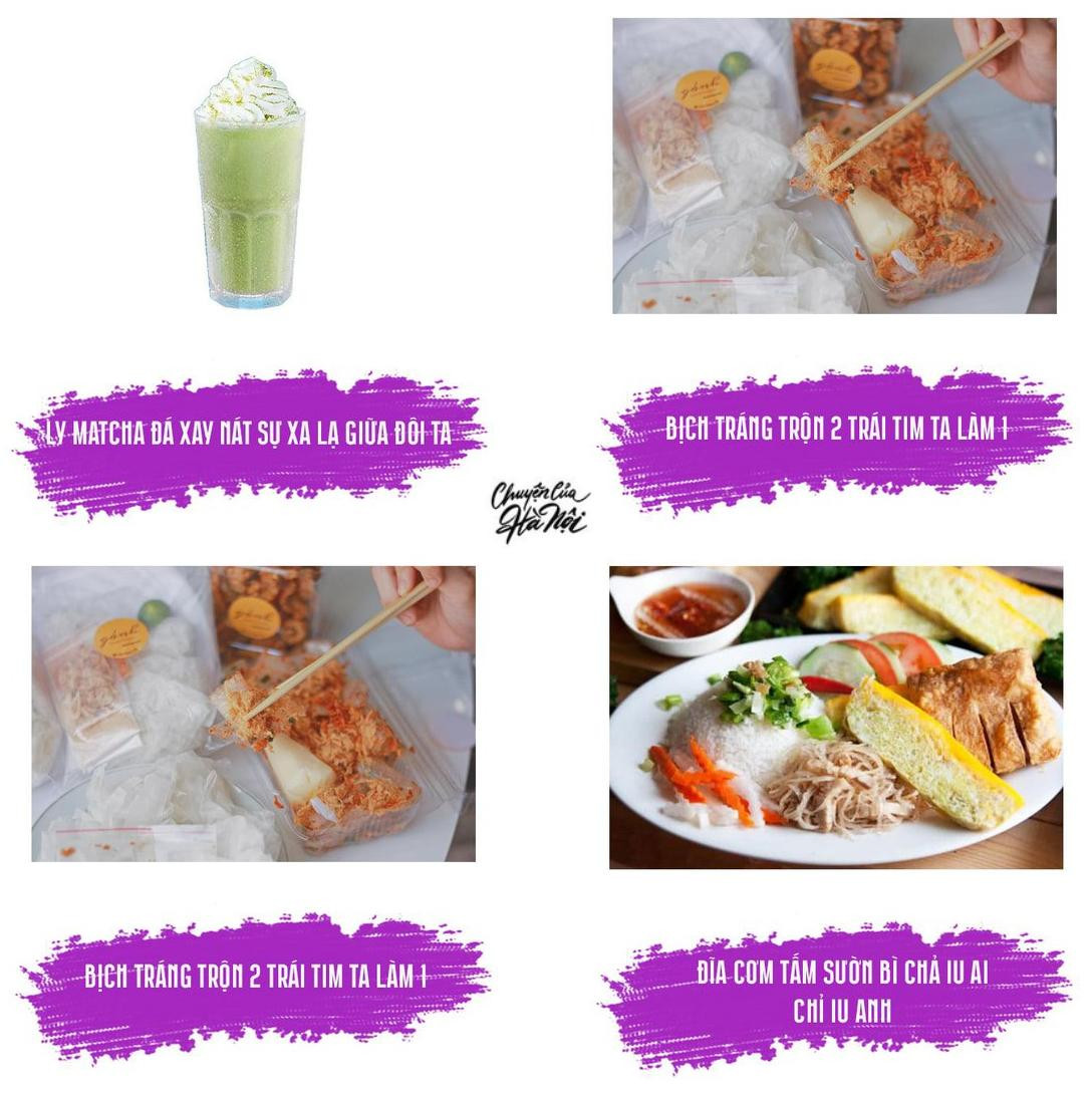 Menu "thả thính" đa dạng, mời các F.A order! (Ảnh: Chuyện của Hà Nội) Menu "thả thính" đa dạng, mời các F.A order! (Ảnh: Chuyện của Hà Nội)