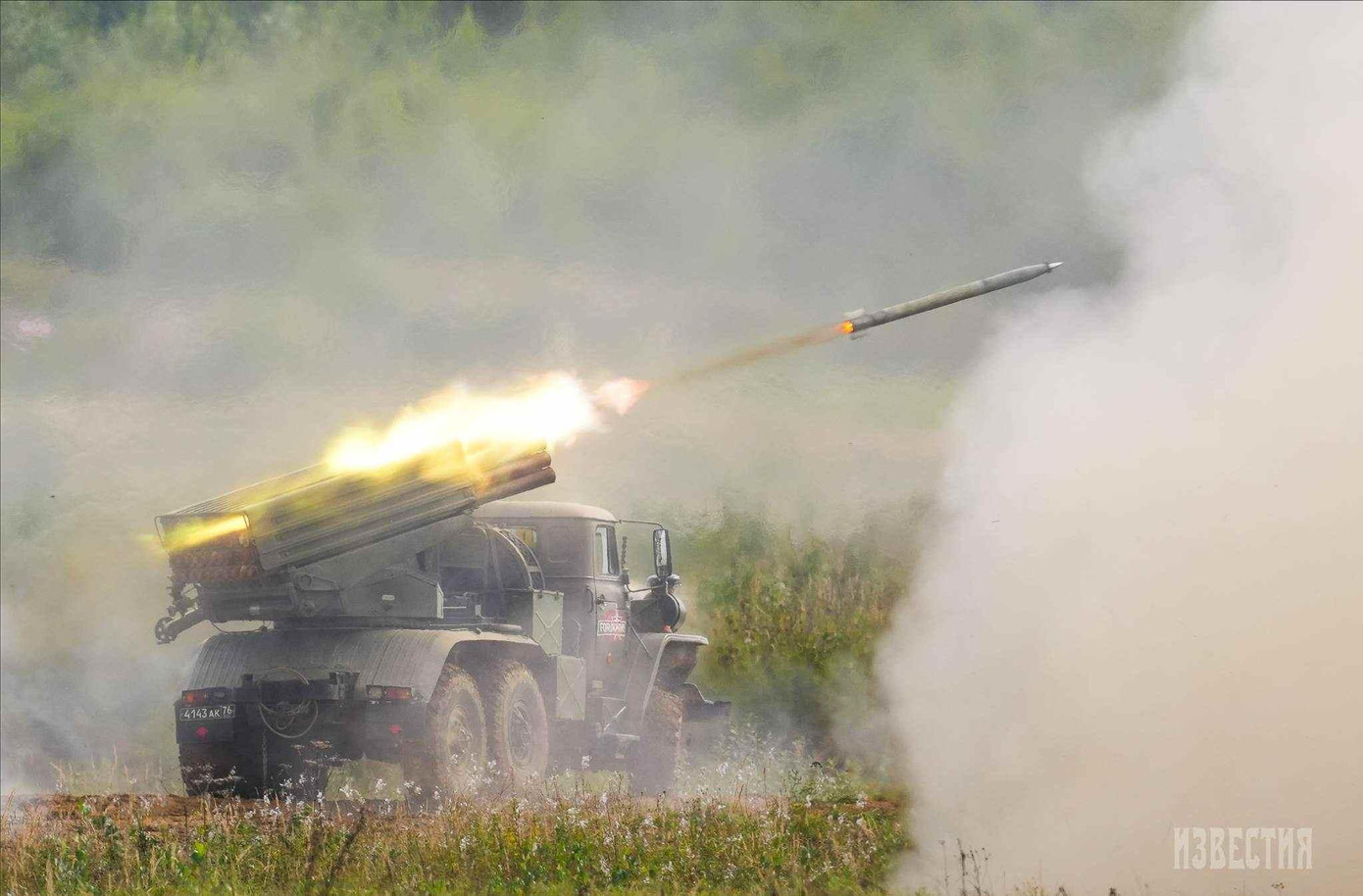 Hệ thống "Grad" tại vị trí bắn Hệ thống "Grad" tại vị trí bắn