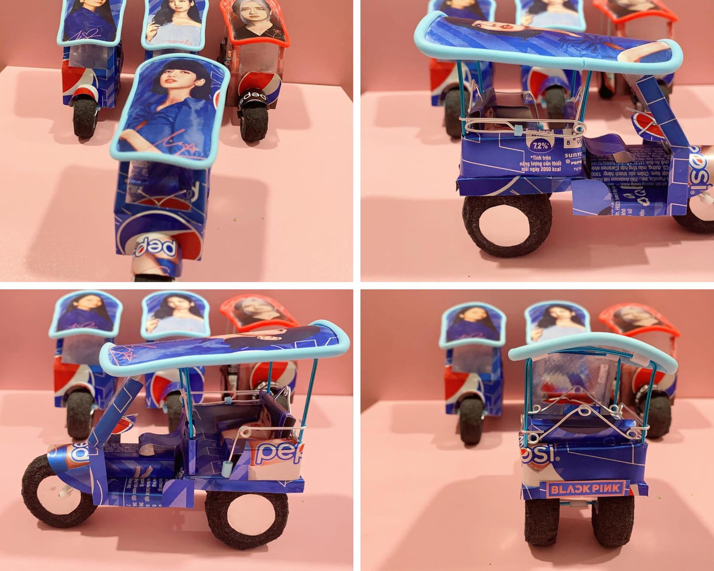 Xe tuk tuk làm từ các vỏ von