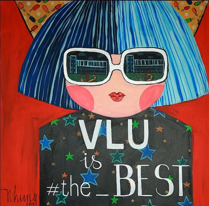 Tác phẩm "Dear Van Lang" của tác giả Trần Thị Tuyết Nhung trưng bày tại IADW năm 2019.