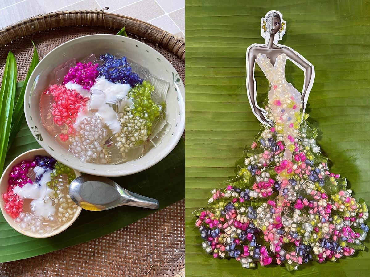 Sương sa hột lựu thành váy áo qua bàn tay của Nguyễn Minh Công. Sương sa hột lựu thành váy áo qua bàn tay của Nguyễn Minh Công.