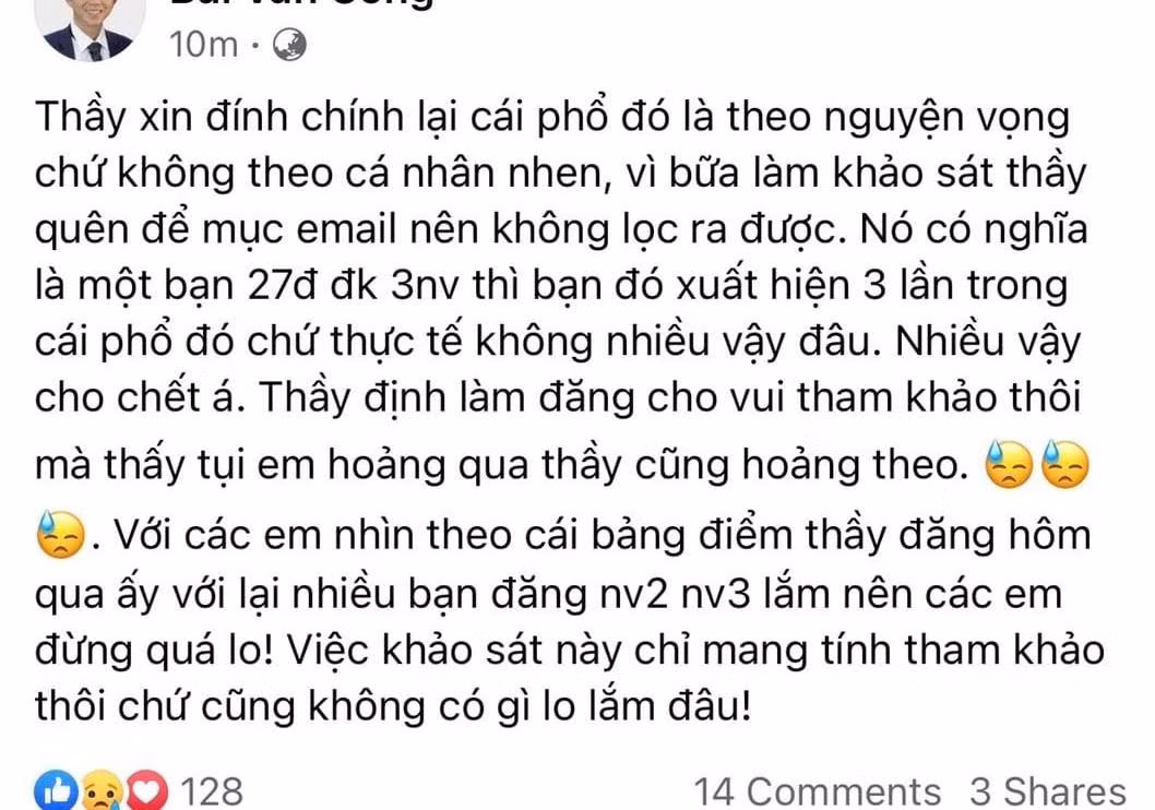 Sau khi được cảnh báo, ông B.V.C đã thừa nhận "đăng cho vui".