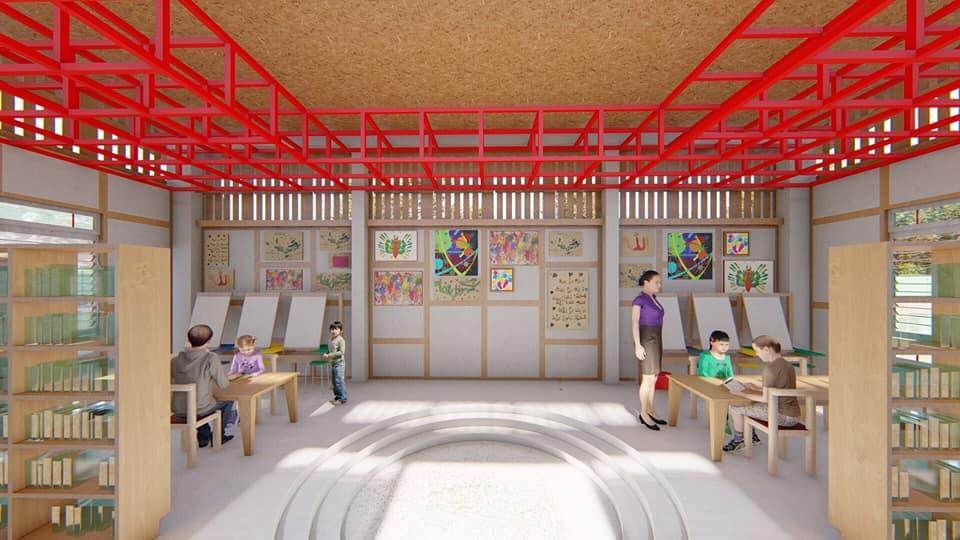 Khu chứa và đọc sách cho học sinh của thư viện. Khu chứa và đọc sách cho học sinh của thư viện.