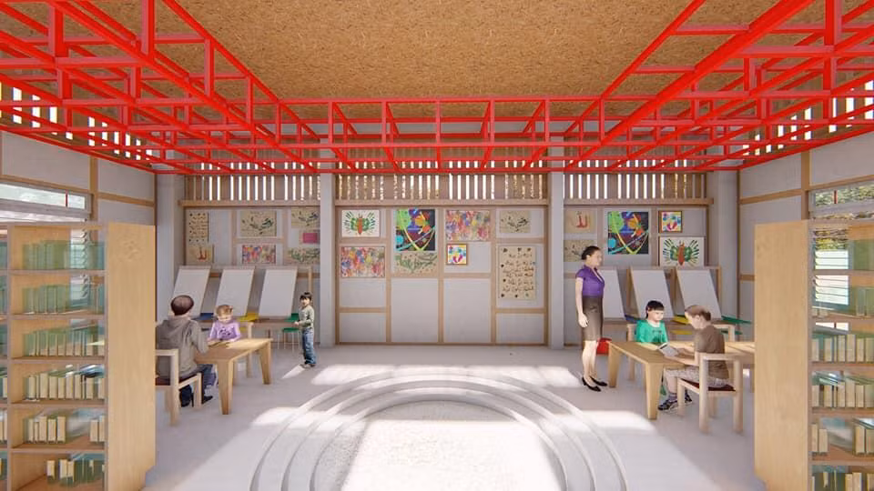 Khu chứa và đọc sách cho học sinh của thư viện.