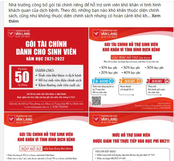 Thông báo về gói hỗ trợ học phí của trường ĐH Văn Lang. Thông báo về gói hỗ trợ học phí của trường ĐH Văn Lang.