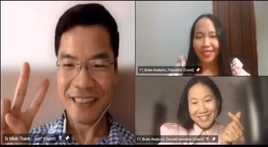 Các thành viên nhóm sáng tạo Brain Analytics trong buổi công bố trực tuyến. Các thành viên nhóm sáng tạo Brain Analytics trong buổi công bố trực tuyến.