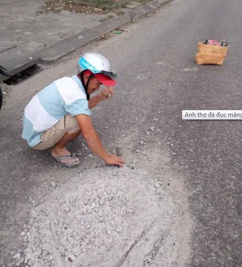 Anh thợ đá đục mảng bê tông trên Quốc lộ 1 được tặng Giấy khen ảnh 2