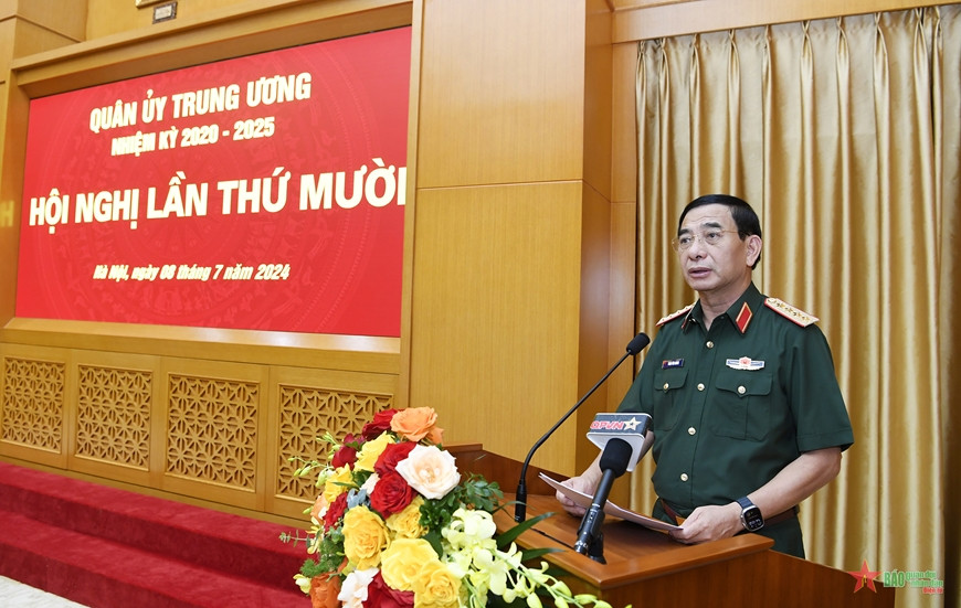 Đại tướng Phan Văn Giang phát biểu khai mạc hội nghị. Đại tướng Phan Văn Giang phát biểu khai mạc hội nghị.