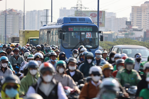 Vụ tai nạn gây ùn tắc giao thông.