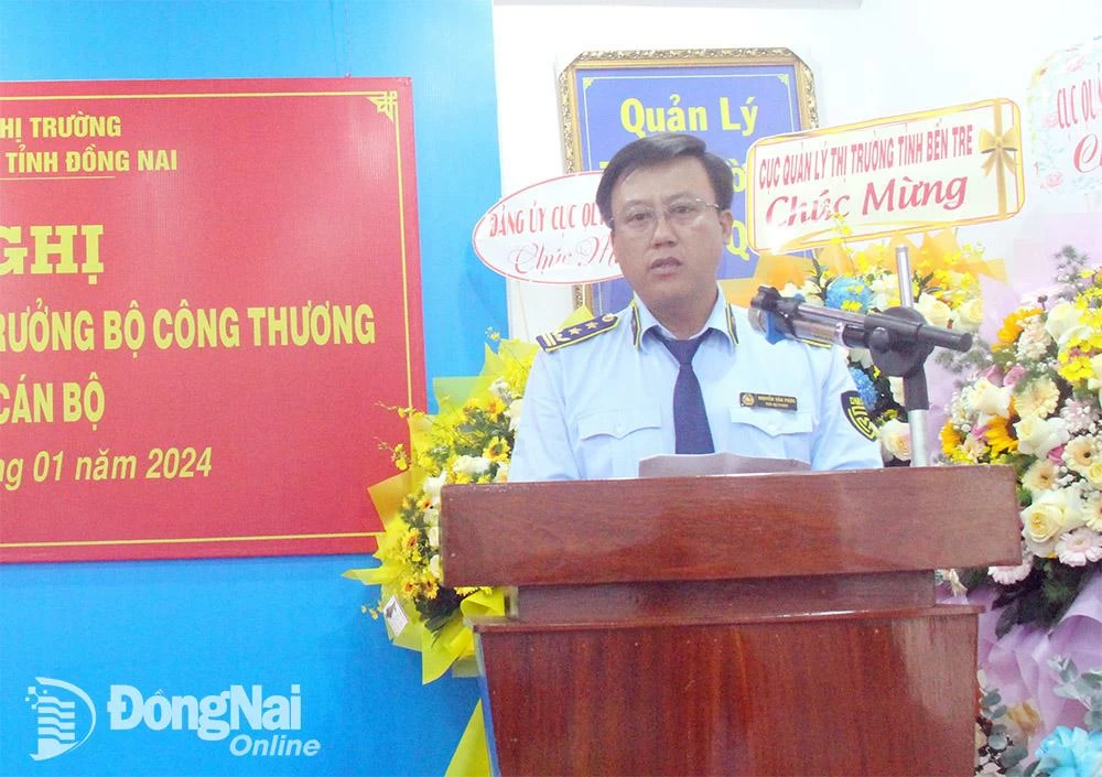 Tân Cục trưởng Cục Quản lý thị trường Đồng Nai, Phó trưởng ban thường trực Ban Chỉ đạo 389/ĐP tỉnh Nguyễn Văn Phúc. (Ảnh: Hải Quân)