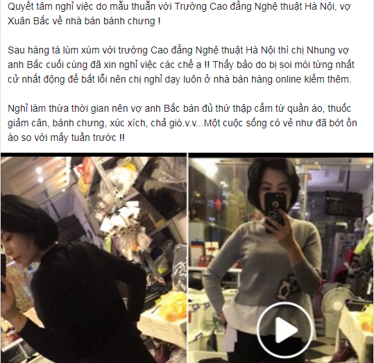 Thực hư chuyện vợ Xuân Bắc nghỉ việc, bán bánh chưng ảnh 1