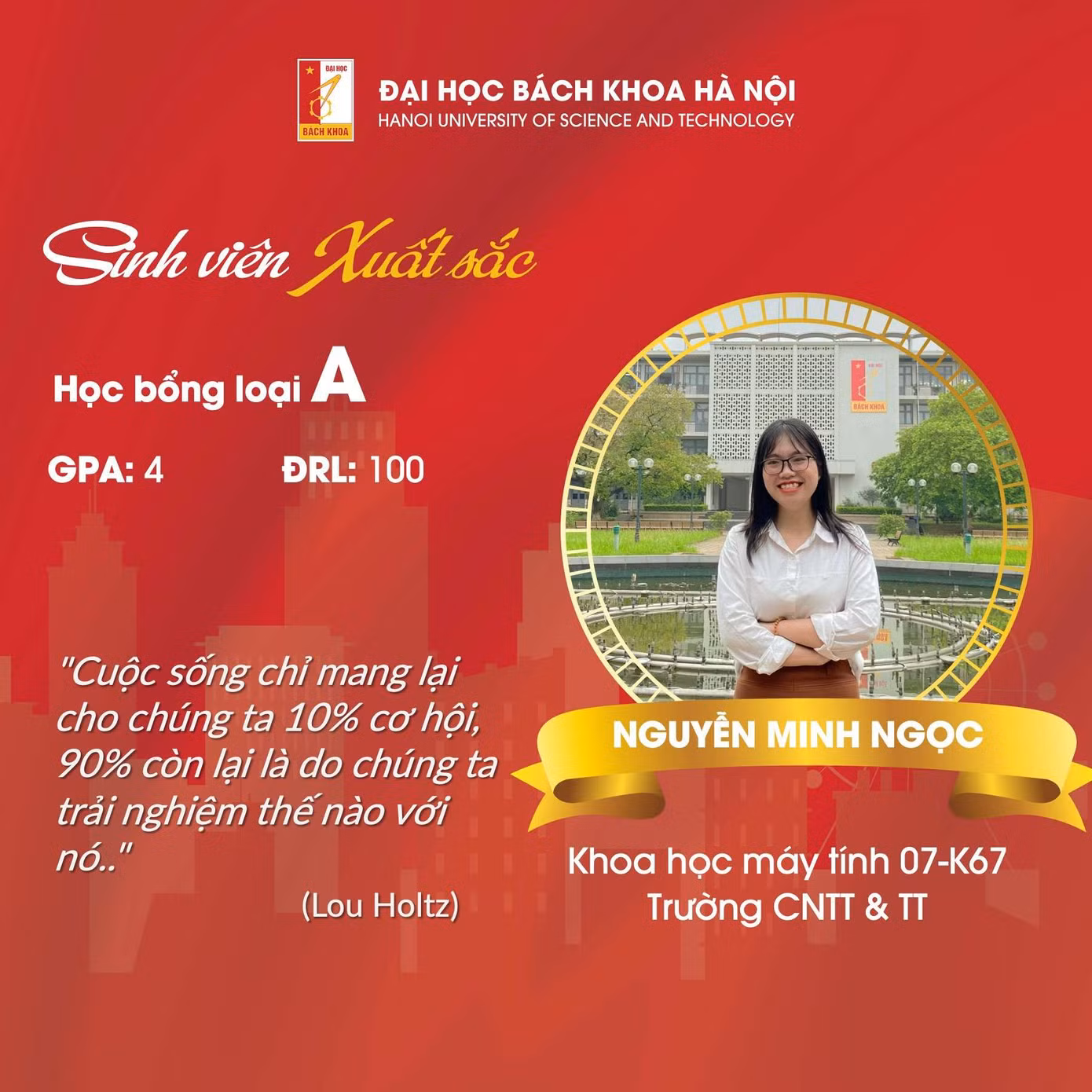 Nữ sinh “ẵm” trọn học bổng khuyến học hạng A trong 2 năm liền theo học tại Đại học Bách khoa Hà Nội. Nữ sinh “ẵm” trọn học bổng khuyến học hạng A trong 2 năm liền theo học tại Đại học Bách khoa Hà Nội.