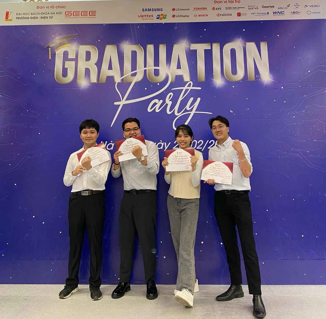 Quỳnh là một trong bốn bạn sinh viên xếp thứ nhất trong Hội đồng Bảo vệ tốt nghiệp chuyên ngành Hệ thống Điện kỳ 2023.1.