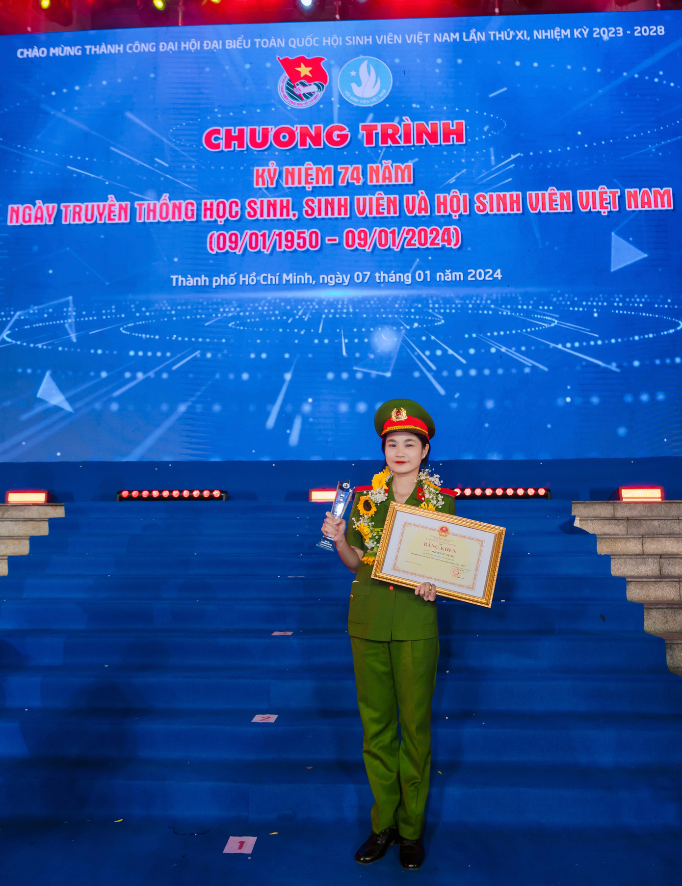 Nguyễn Lê Việt Hà đang là sinh viên năm thứ ba của Học viện Cảnh sát Nhân dân.