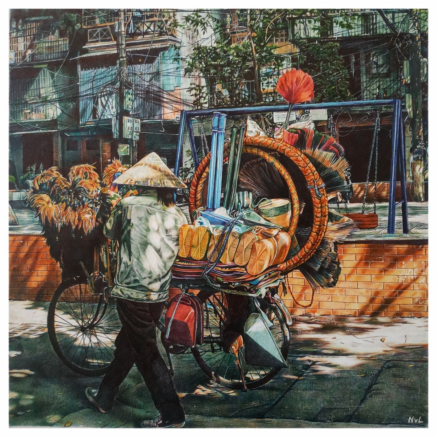 Khó phối màu, không thể tẩy như vẽ chì nên một bức tranh bút bi để hoàn thiện thường mất nhiều thời gian hơn các loại tranh khác, bù lại, với khổ giấy nhỏ, bút bi có thể khắc họa những chi tiết rất nhỏ đến từng milimet.