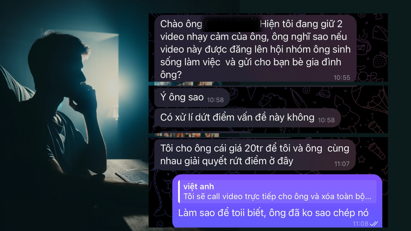 Tin nhắn tống tiền do nhân vật cung cấp. Tin nhắn tống tiền do nhân vật cung cấp.