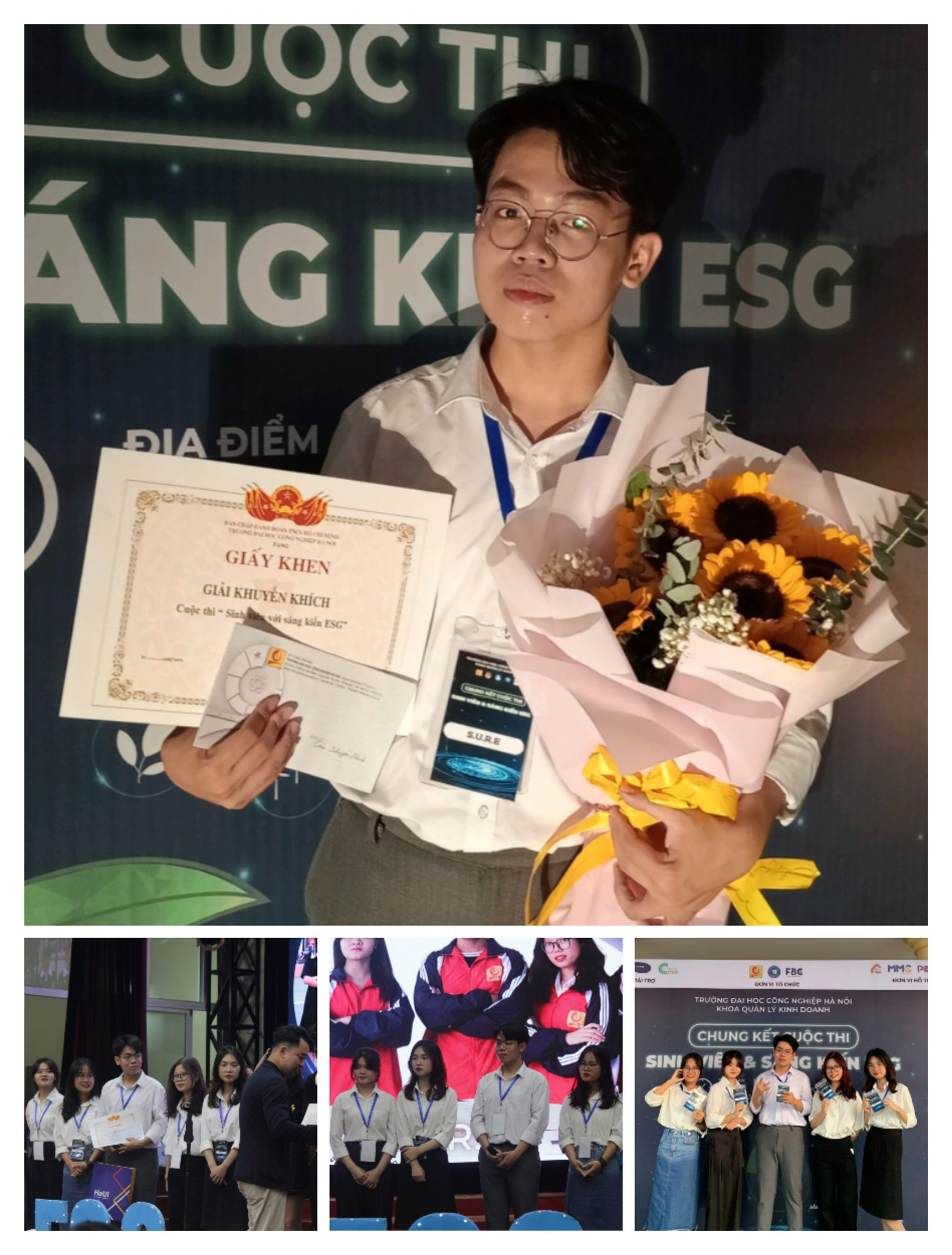 Thuật đạt Top 6 - Giải khuyến khích cuộc thi “Sinh viên với sáng kiến ESG năm 2023”.