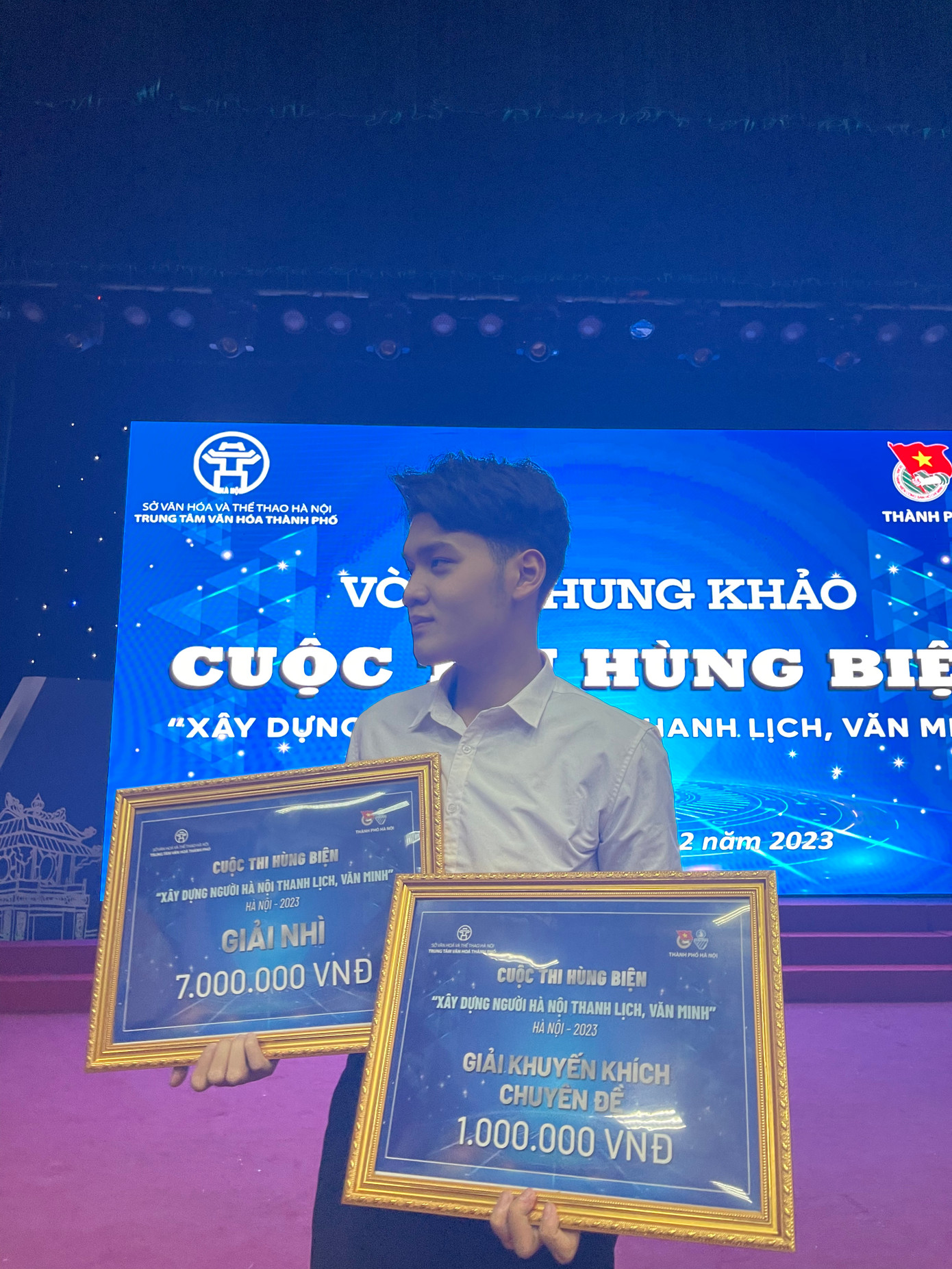 Nam Khánh tham gia Cuộc thi hùng biện “Xây dựng người Hà Nội thanh lịch, văn minh” năm 2023. Nam Khánh tham gia Cuộc thi hùng biện “Xây dựng người Hà Nội thanh lịch, văn minh” năm 2023.