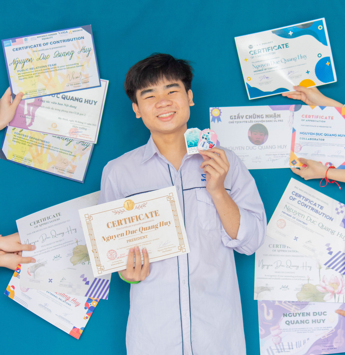 Quang Huy trong những năm tháng theo đuổi đam mê Văn học dưới mái trường THPT Chuyên Bắc Ninh.