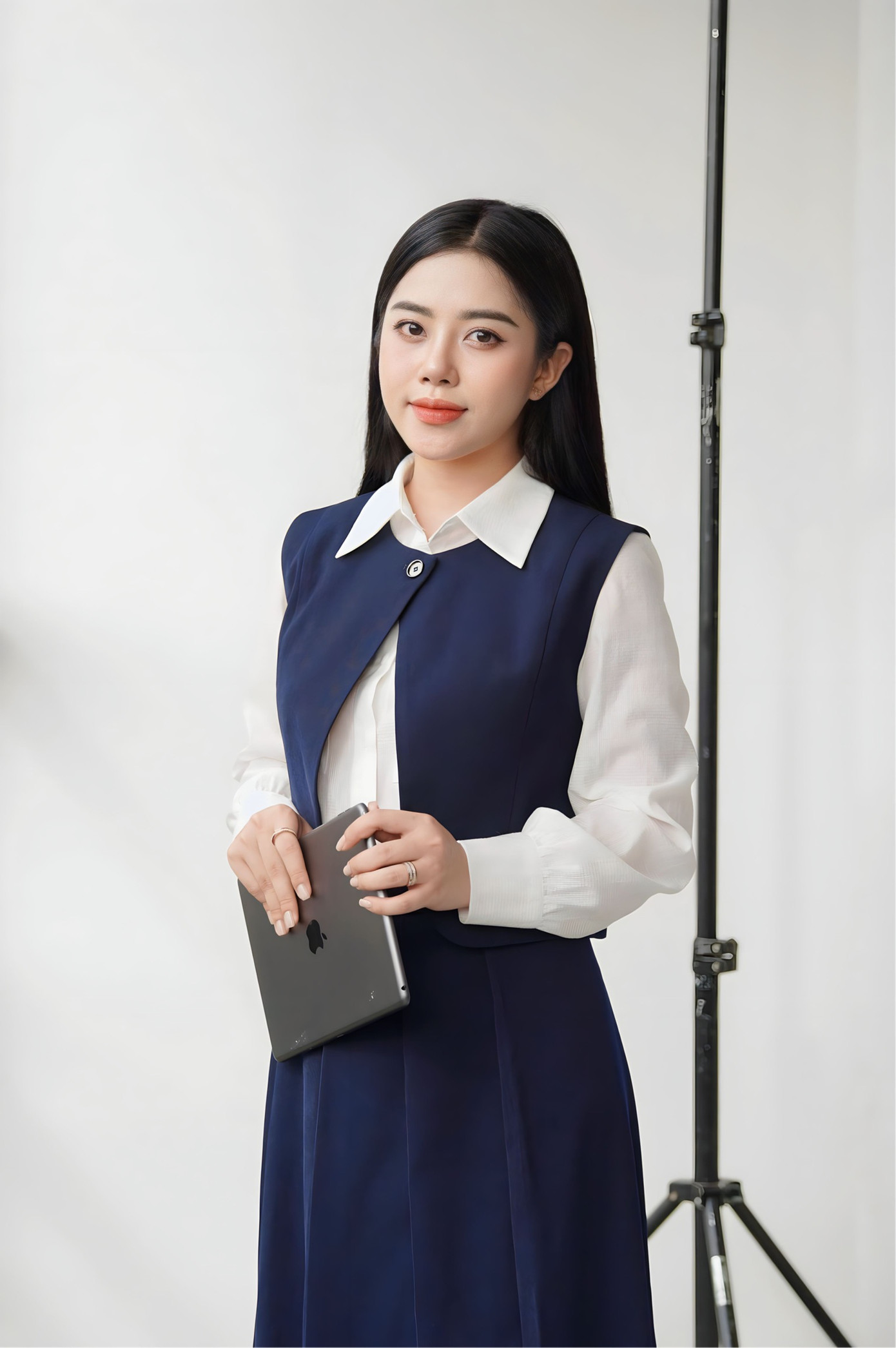 Khi dẫn bản tin tại trường quay, MC Anh Thư rèn luyện sự tự tin, bản lĩnh, cách xử lý tình huống trên sóng trực tiếp chuyên nghiệp. Khi dẫn bản tin tại trường quay, MC Anh Thư rèn luyện sự tự tin, bản lĩnh, cách xử lý tình huống trên sóng trực tiếp chuyên nghiệp.