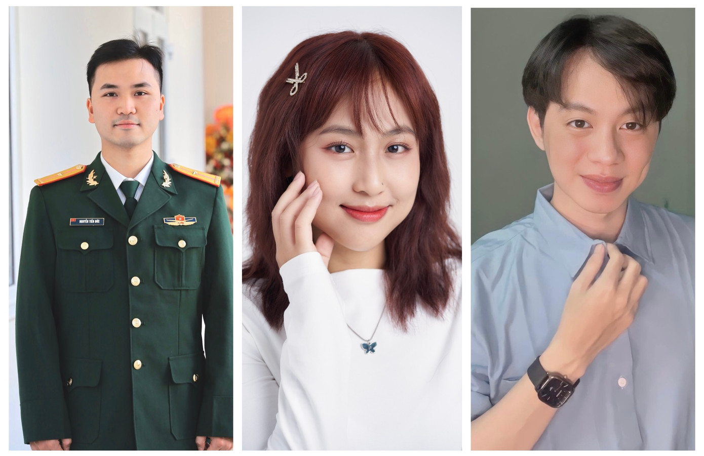 Thiếu uý QNCN Nguyễn Tiến Đức, VJ Mai Hoa và Tiktoker “triệu view” Hoàng Hiệp cùng nhìn lại hành trình đã qua và chia sẻ những dự định, mục tiêu của năm 2024. Thiếu uý QNCN Nguyễn Tiến Đức, VJ Mai Hoa và Tiktoker “triệu view” Hoàng Hiệp cùng nhìn lại hành trình đã qua và chia sẻ những dự định, mục tiêu của năm 2024.