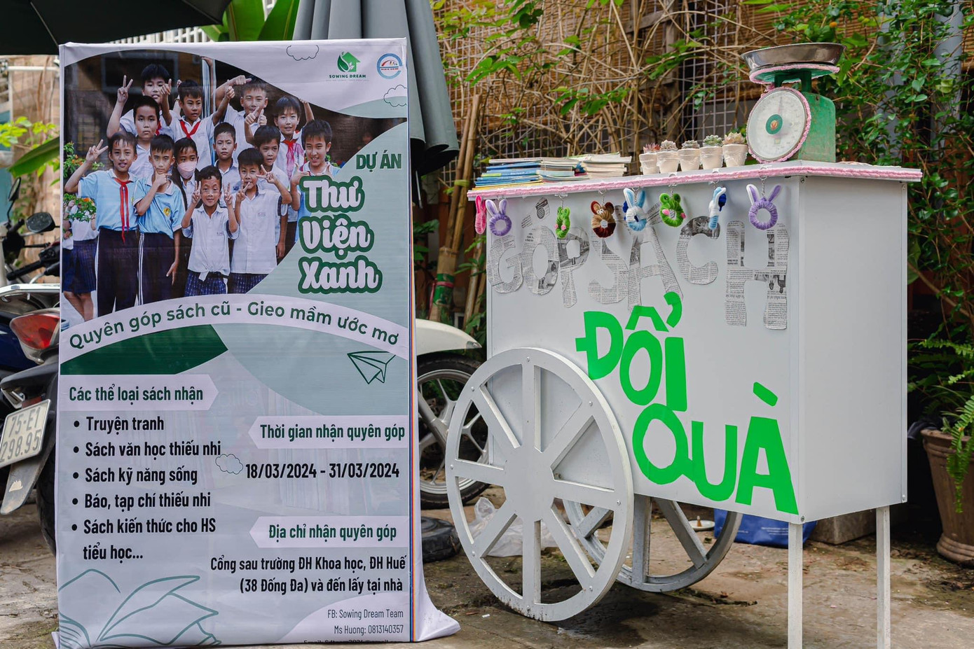 Nhiều chiến dịch quyên góp sách, hoạt động gây quỹ cho dự án được nhóm bạn trẻ thực hiện tại cà phê, trường học trên địa bàn thành phố Huế.