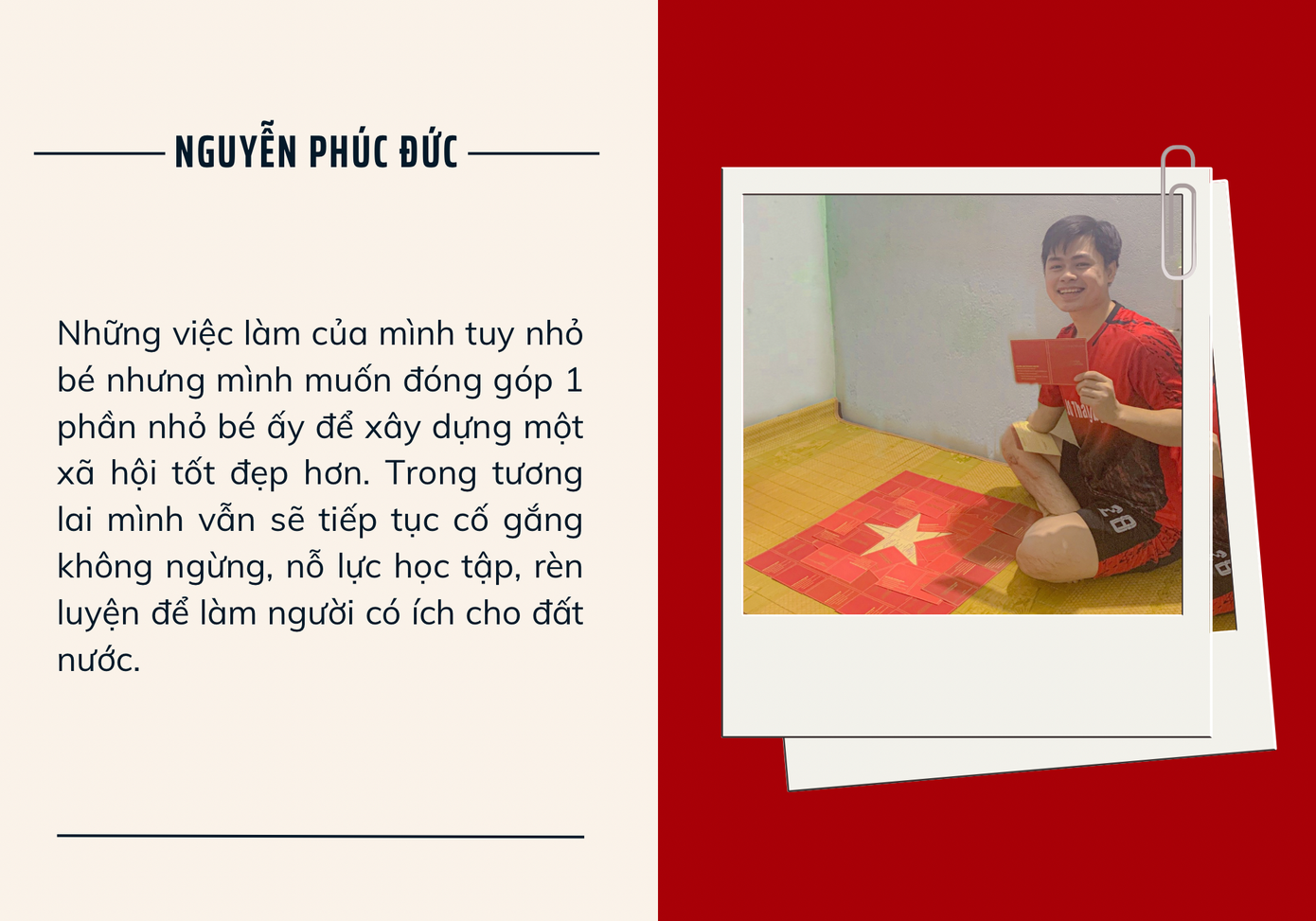 Xếp lá cờ Việt Nam từ giấy chứng nhận hiến máu. Xếp lá cờ Việt Nam từ giấy chứng nhận hiến máu.