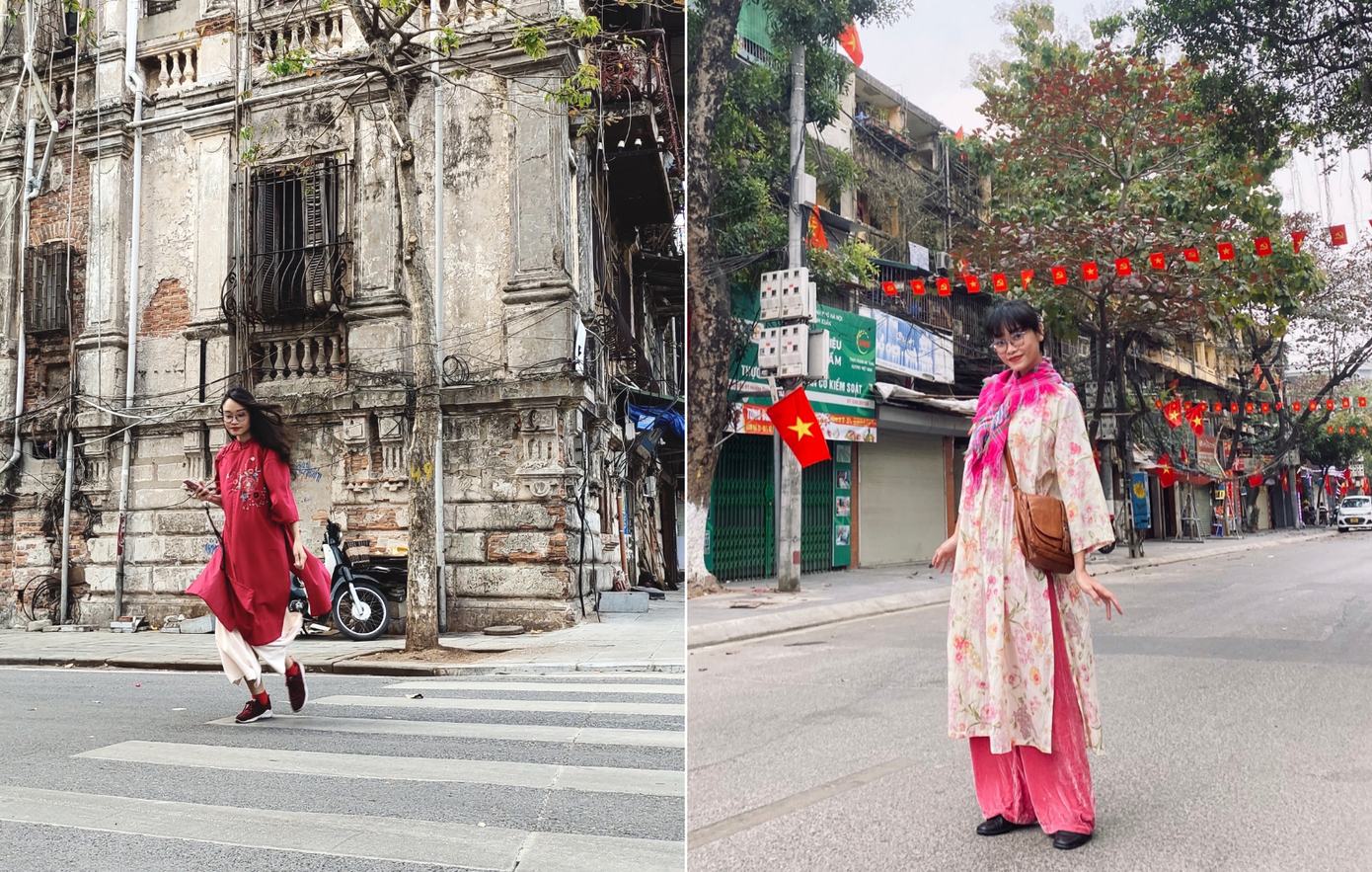 Áo dài và mùa xuân Hà Nội. Áo dài và mùa xuân Hà Nội.