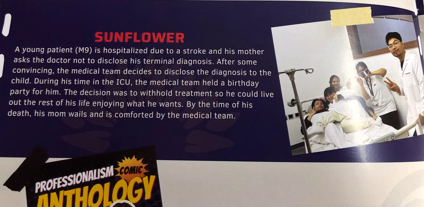 Đăng Dương và nhóm “Sunflower” khi học môn “Chuyên nghiệp trong Y học.