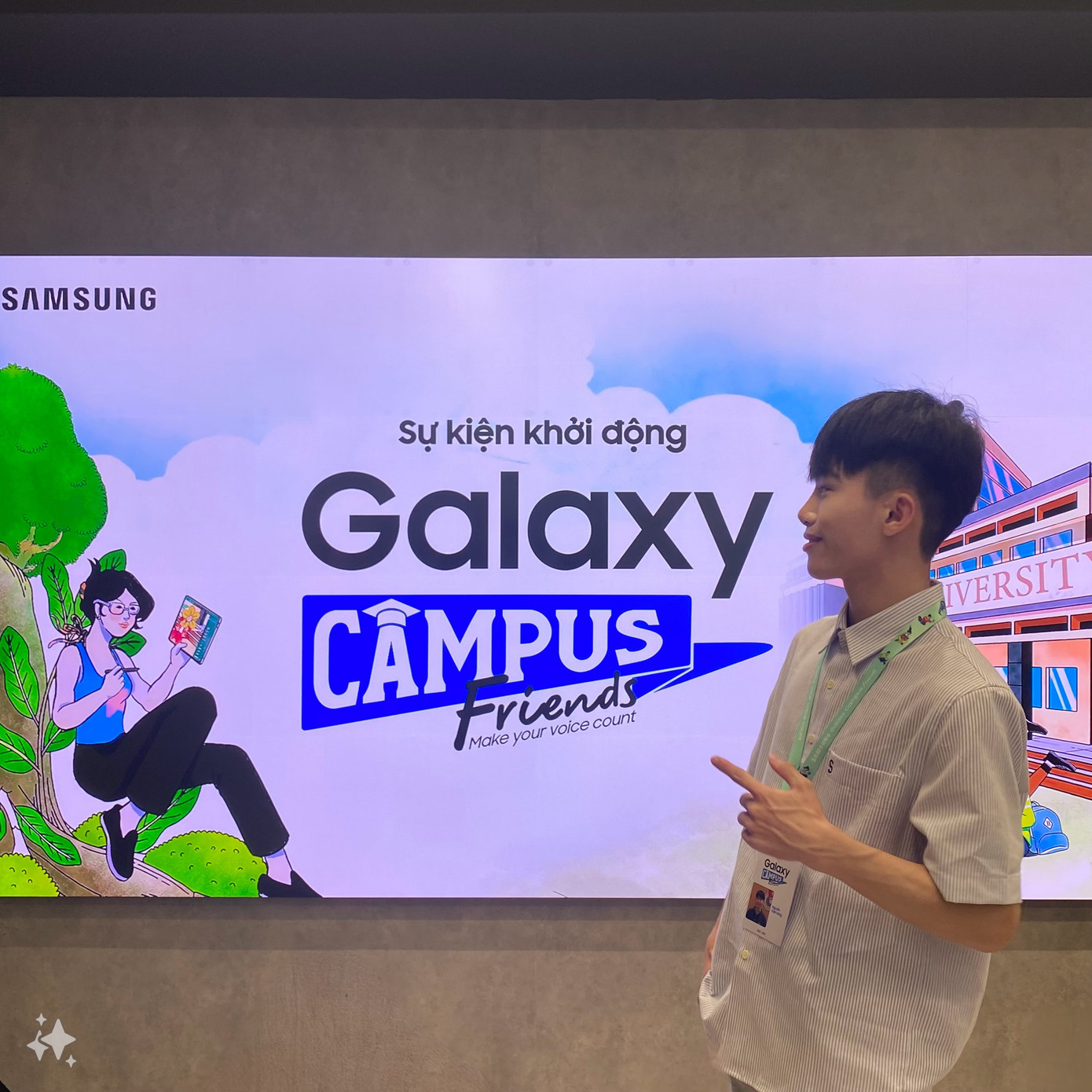 Nguyễn Tuấn Dũng trở thành một trong 50 Đại sứ sinh viên của Samsung tại Việt Nam – Galaxy Campus Friends. Nguyễn Tuấn Dũng trở thành một trong 50 Đại sứ sinh viên của Samsung tại Việt Nam – Galaxy Campus Friends.