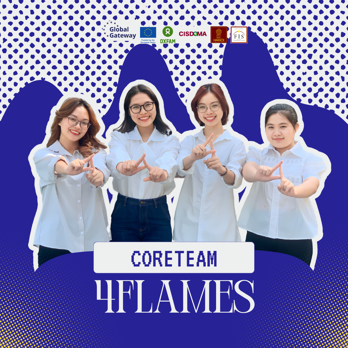 Đỗ Phương (thứ 2 từ phải qua) cùng đồng đội trong dự án 4FLAMES.