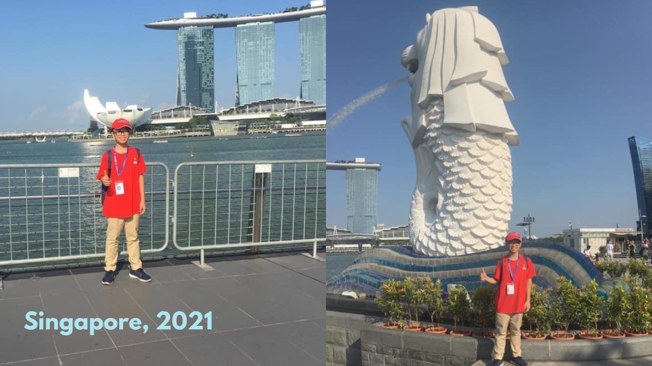 Việt Anh trong lần tham dự trại hè năm lớp 10.