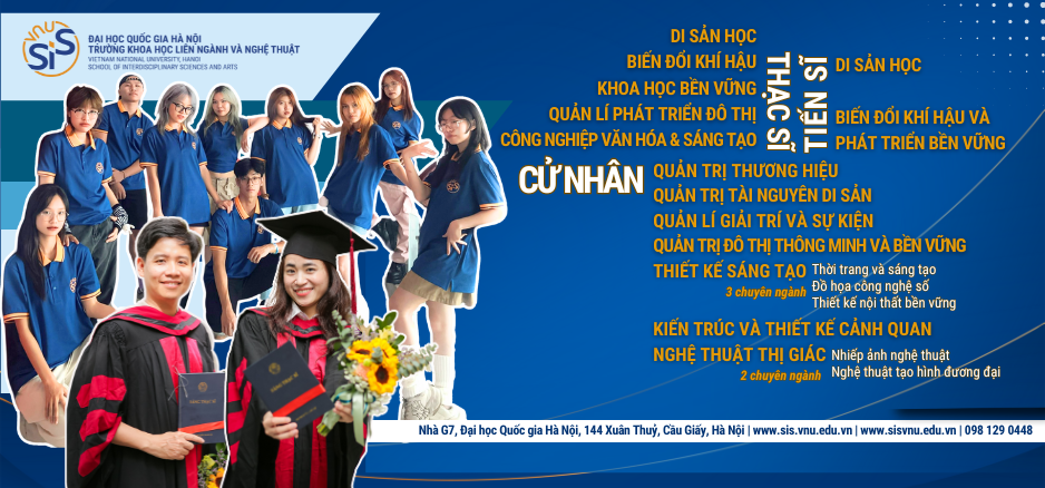 Các chương trình đào tạo từ bậc Cử nhân - Thạc sĩ - Tiến sĩ của Trường Khoa học liên ngành và Nghệ thuật.