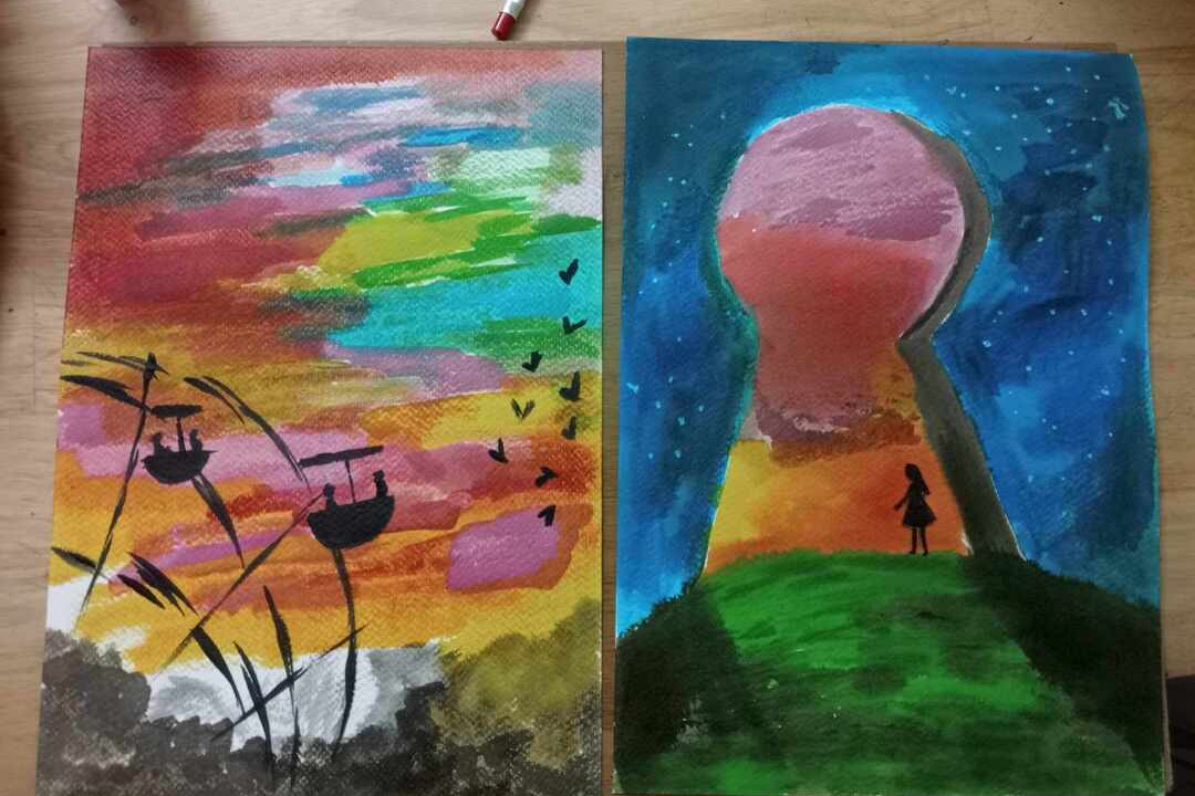 Cận cảnh bức vẽ sử dụng màu vẽ thực vật BINKS. Cận cảnh bức vẽ sử dụng màu vẽ thực vật BINKS.