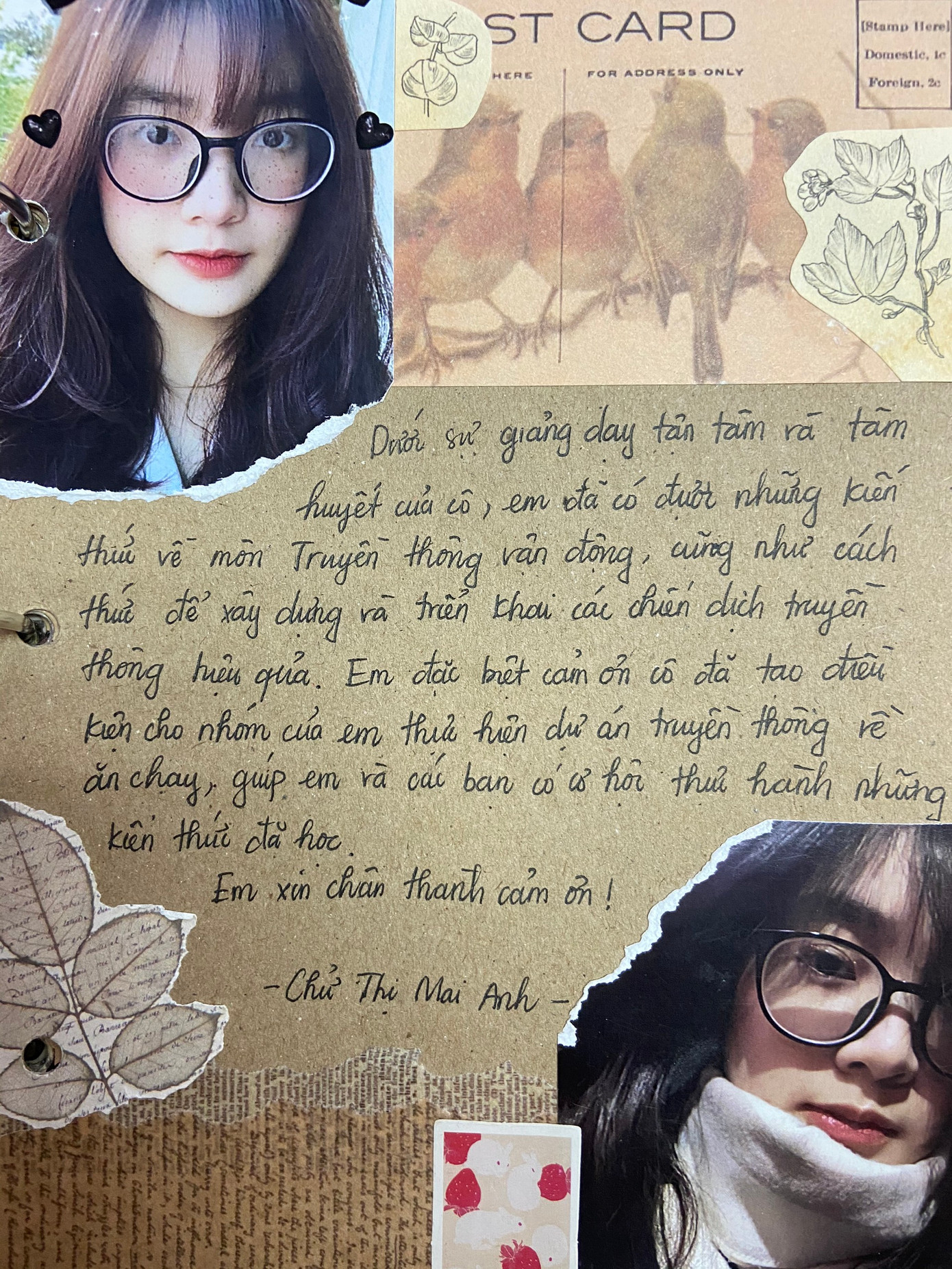 Những bức thư cô Phương nhận được từ học trò.