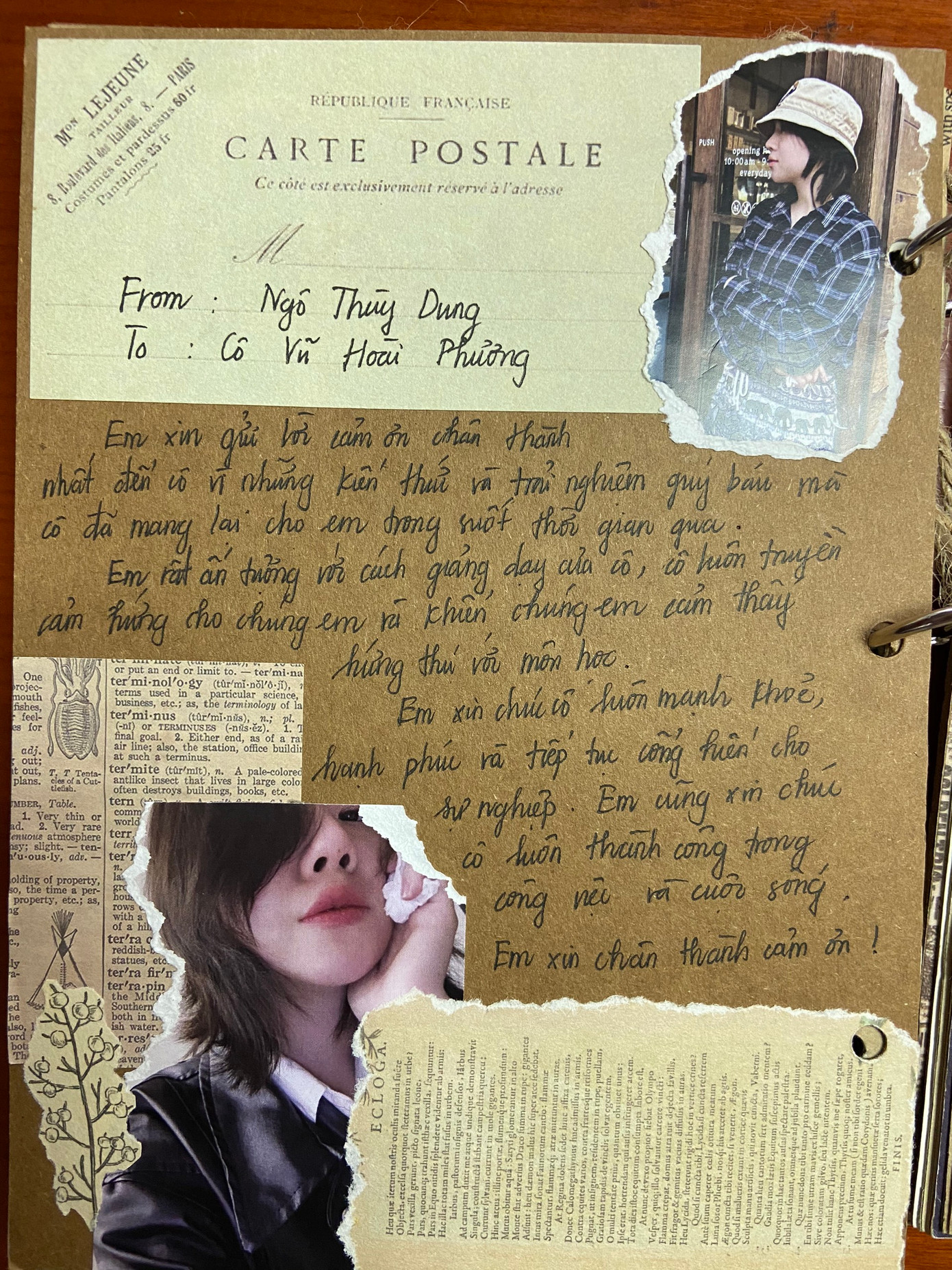 Những bức thư cô Phương nhận được từ học trò.