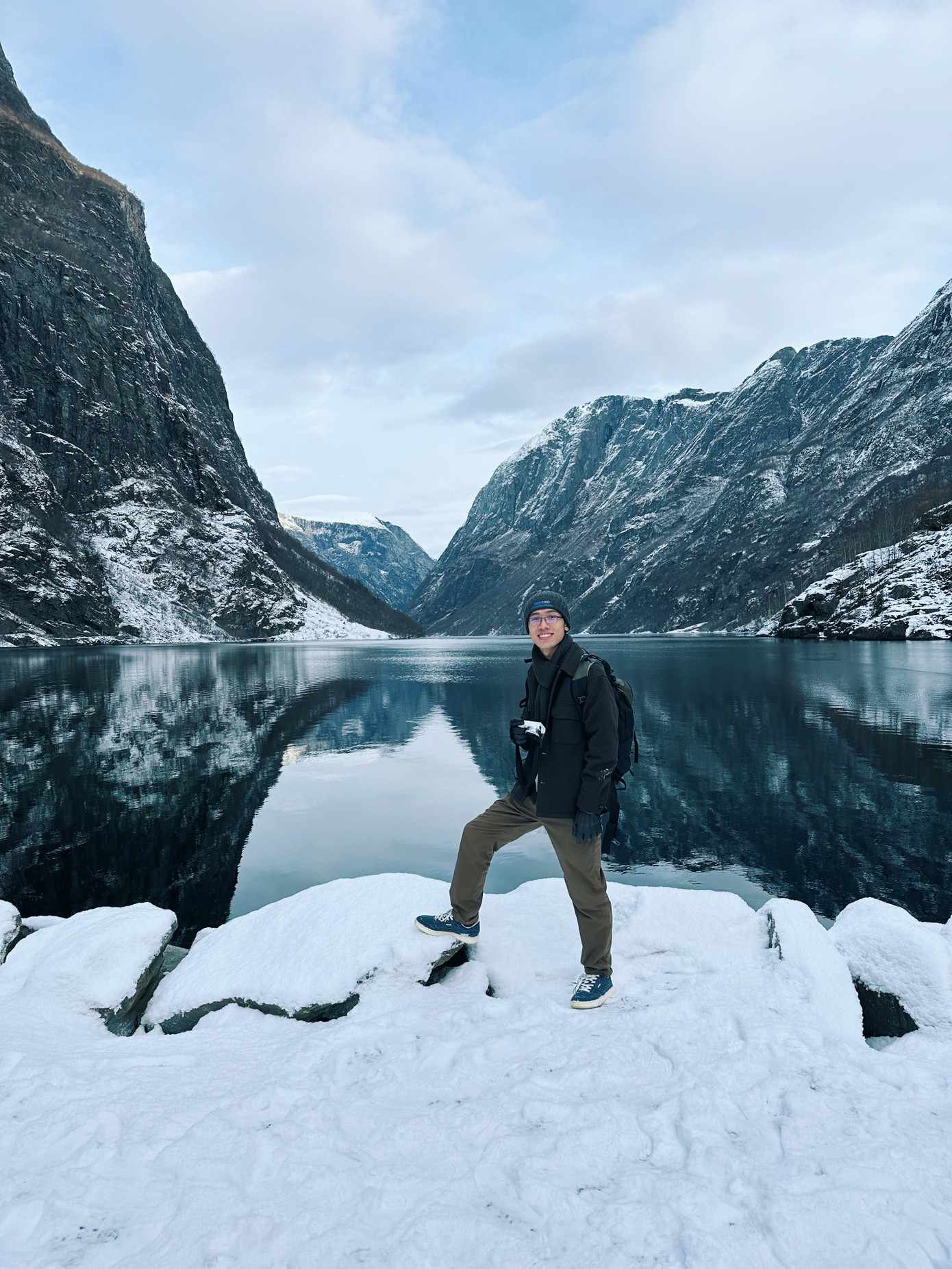 Công Minh trong chuyến đi khám phá Na Uy.