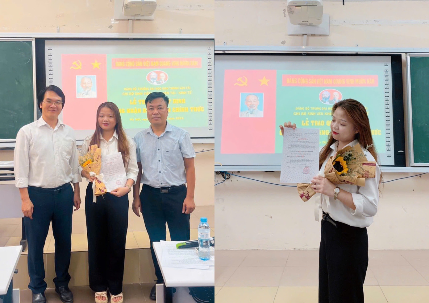 Phạm Thị Bình tại buổi lễ trao quyết định Đảng viên chính thức. Phạm Thị Bình tại buổi lễ trao quyết định Đảng viên chính thức.