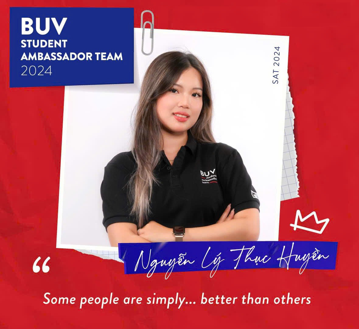 Nữ sinh trở thành Đại sứ Sinh viên của Trường. Nữ sinh trở thành Đại sứ Sinh viên của Trường.