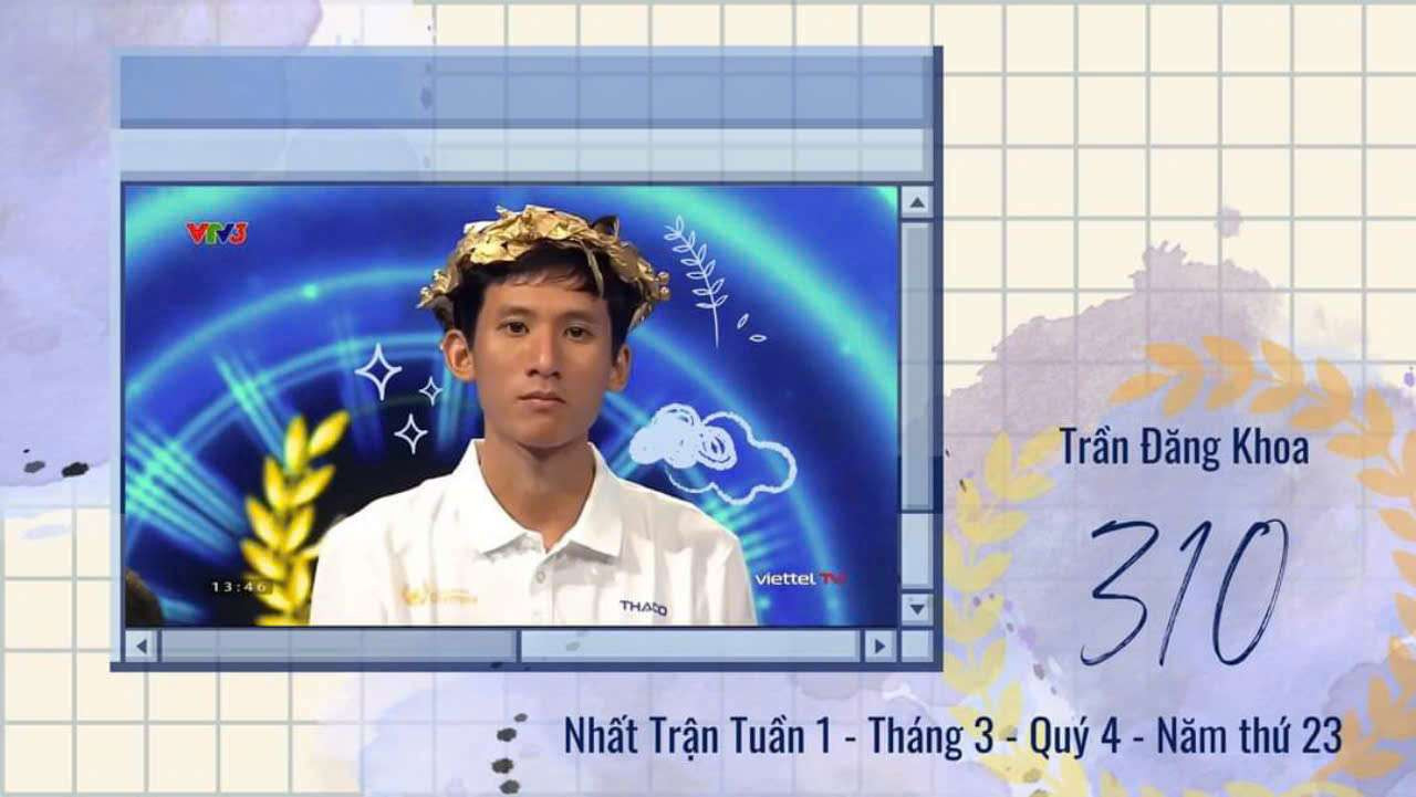 Khoa tại Cuộc thi Tuần 1 - Tháng 3 - Quý 4 - Đường lên đỉnh Olympia năm thứ 23.