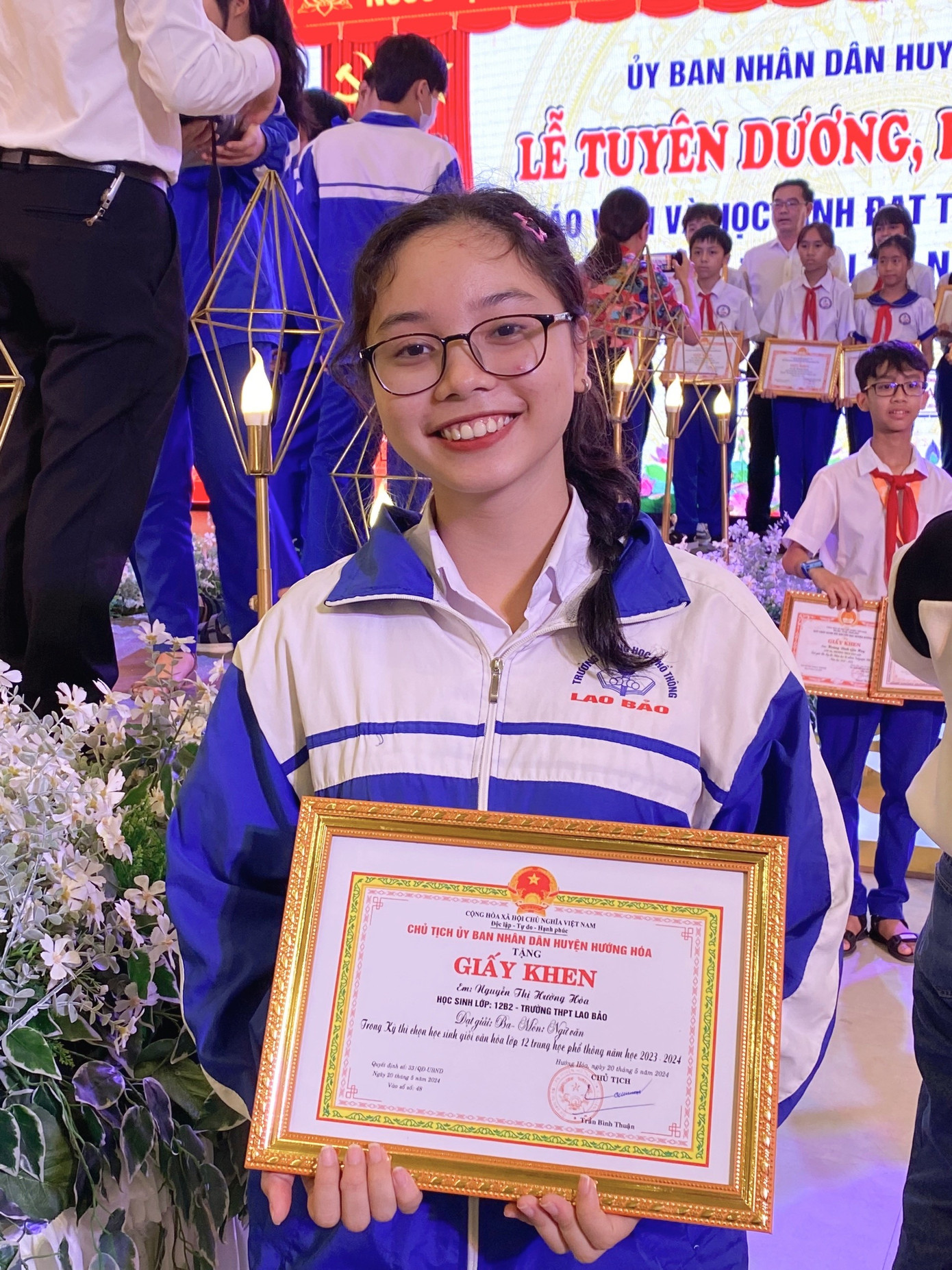 Hướng Hóa từng đạt giải Ba môn Ngữ văn trong kỳ thi chọn Học sinh giỏi văn hóa cấp tỉnh năm 2023-2024.