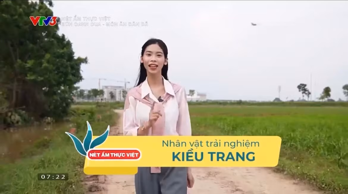 Kiều Trang là nhân vật trải nghiệm tại chương trình “Nét ẩm thực Việt” của VTV3.