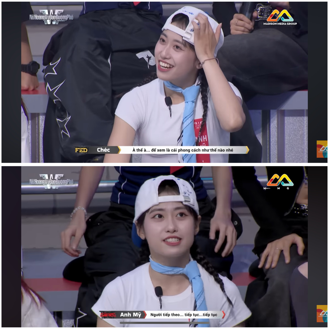 Gương mặt khả ái cùng nụ cười tỏa sáng đã giúp Anh Mỹ ghi điểm với khán giả tại SWFVN. Gương mặt khả ái cùng nụ cười tỏa sáng đã giúp Anh Mỹ ghi điểm với khán giả tại SWFVN.