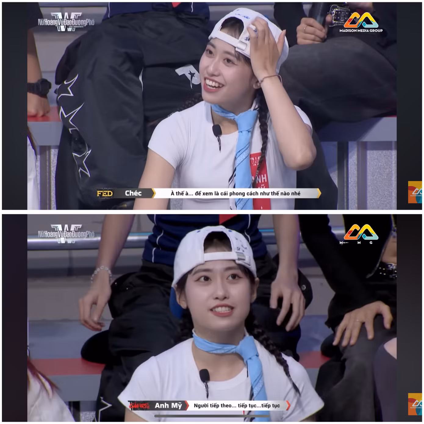 Gương mặt khả ái cùng nụ cười tỏa sáng đã giúp Anh Mỹ ghi điểm với khán giả tại SWFVN. Gương mặt khả ái cùng nụ cười tỏa sáng đã giúp Anh Mỹ ghi điểm với khán giả tại SWFVN.