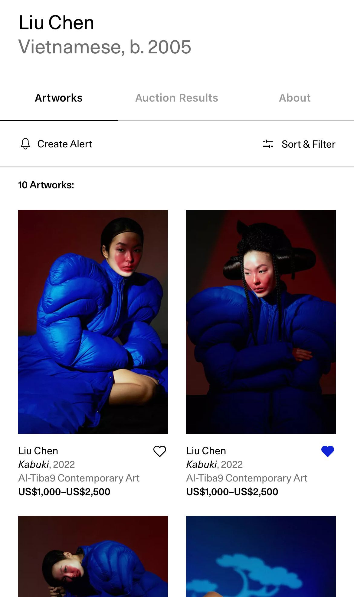 Tài khoản Artsy của Linh Trang (Liu Chen) do phòng triển lãm Altiba-9 bảo trợ phục vụ cho việc quảng bá tác phẩm trong tương lai. Tài khoản Artsy của Linh Trang (Liu Chen) do phòng triển lãm Altiba-9 bảo trợ phục vụ cho việc quảng bá tác phẩm trong tương lai.