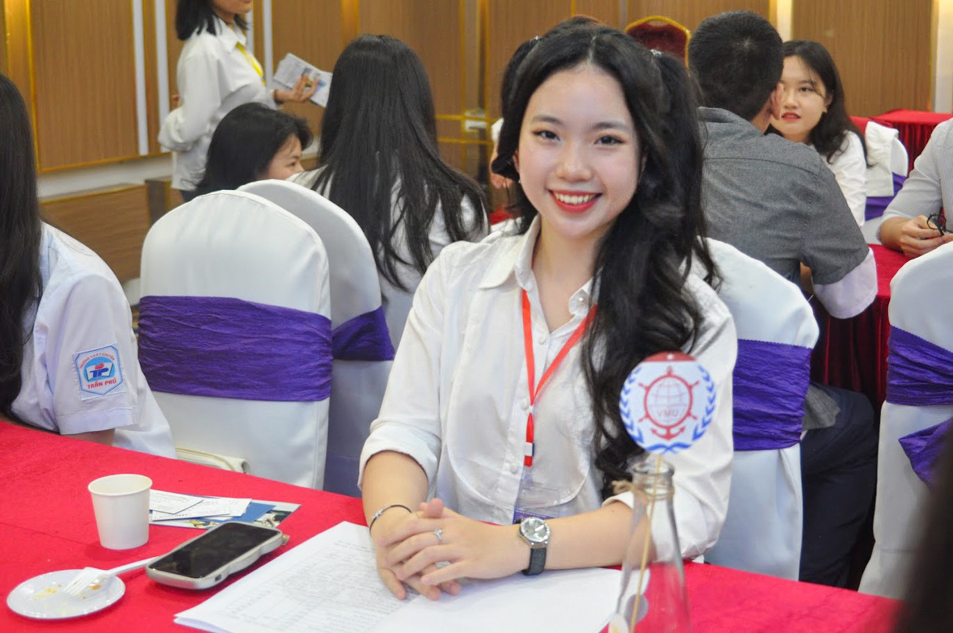 Mỹ Phương là tư vấn viên đại diện cho Trường Đại học Hàng hải Việt Nam tham dự chương trình SPEED UP 2024: Cát vọng do HP.FTU - Hội sinh viên Hải Phòng Đại học Ngoại thương tổ chức. Mỹ Phương là tư vấn viên đại diện cho Trường Đại học Hàng hải Việt Nam tham dự chương trình SPEED UP 2024: Cát vọng do HP.FTU - Hội sinh viên Hải Phòng Đại học Ngoại thương tổ chức.