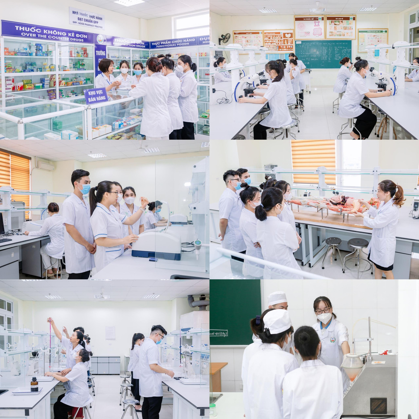 Sinh viên trong giờ học thực hành tại các Bộ môn chuyên môn.